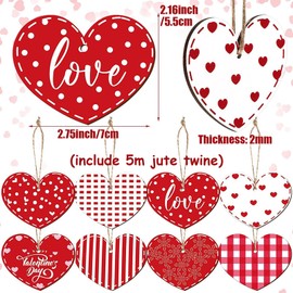 24 Pcs Wooden Love Heart Shape Craft