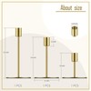 smtyle - Juego de 3 candelabros cónicos dorados para velas