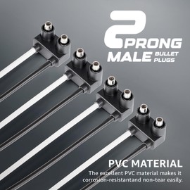 MADCATZ 20 Pcs of Two Prong Wire Pigtail Plug for Sealed Trailer Clearance, Side Marker Lights - 6.5" Long for Truck Trailer