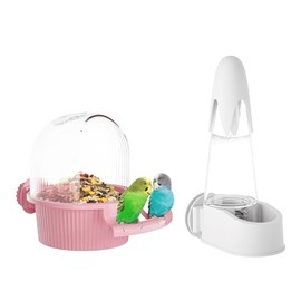 Set de bebedero y comedero automático para pájaros, hidratación sin derrames, accesorios para jaulas de aves para cacatúas, loros, agapornis, canarios, pinzones, periquitos y otras aves de t