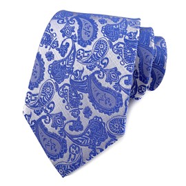 marysgift Floral Paisley Wedding Tie Handkerchief Men's Necktie & Pocket Square Set (T016 Blue Paisley, 198)