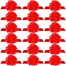 20 Pieces Christmas Pull Bows Christmas Ribbon Bows Wrap Pull Bows for Christmas Wreath Basket DIY Craft(Simple Style, 5 Inch)