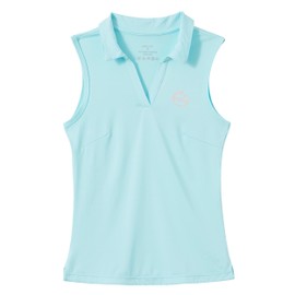 Willit Girls' Sleeveless Polo Shirts Golf Tennis Polo Lightweight Shirts Quick Dry Light Blue S