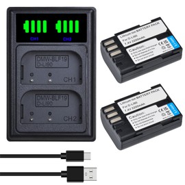 Tectra 2-Pack D-Li90 DLI90 Battery and LED Dual Charger for Pentax 645D, 645Z, K-01, K-1, K-1 II, K-3, K-3 Mark III, K-5, K-5 II, K-5 IIs, K-7 Digital Camera