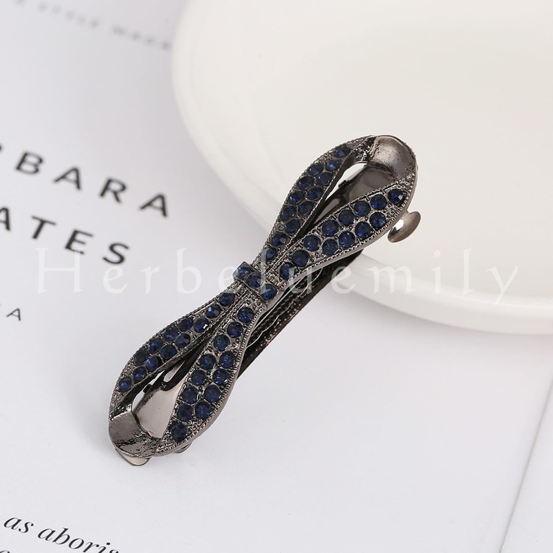 Herbeluemily Barrette, Secure, Small, Bijou Ribbon, Hair Clip, Stylish, Adult,
