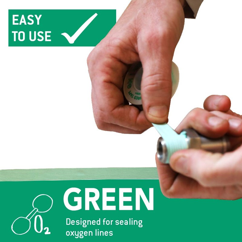 Gasoila Green PTFE Thread Seal Tape – Professional-Grade, 1/2 Inch