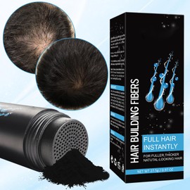 Streuhaar zur Haarverdichtung, Hair Fibers Streuhaar Männer Frauen bei Haarausfall, Faser-Haarpulver zum Sofortigen für Haarausfall und lichtem Haar, 27.5g (Schwarz)