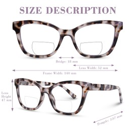 YUKANG Bifocal Reading Glasses Women Clear Top Cat Eye Blue Light Blocking Computer Readers with Anti Glare Womens Eyeglasses BTortoise 2.5