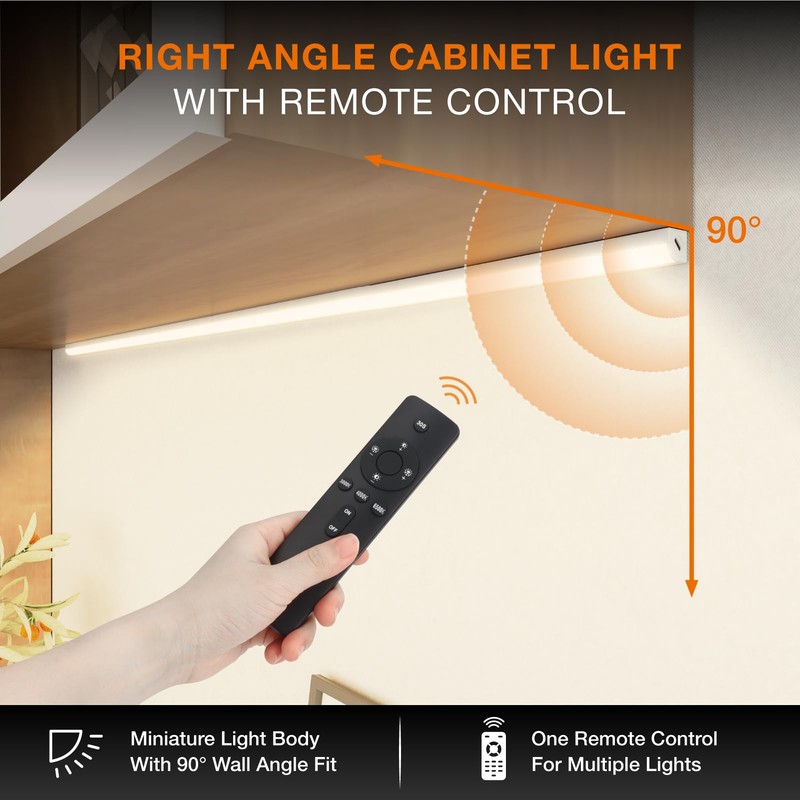 Under Cabinet Lights Remote Control,2 Pack Magnetic Dimmable Closet Lights,USB
