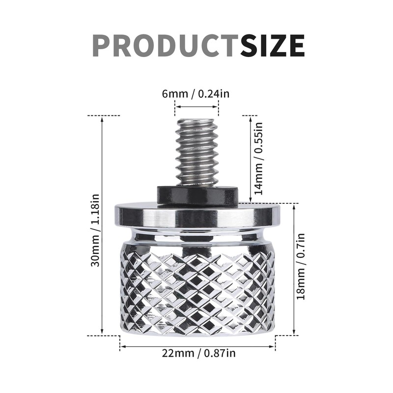 304 Stainless Steel Seat Bolt Screw for Harley 1996-2024 (Chrome)