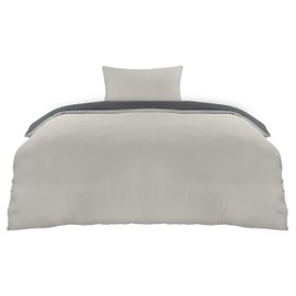 Utopia Bedding Single Duvet Cover Set - Soft Microfibre Polyester Duvet Cover with Pillow case - Bedding Quilt Cover Set (Dark Grey/Light Grey)