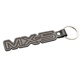 Boostnatics Handmade Leather Keychain Keyring Compatible with Miata MX-5 Key Fob