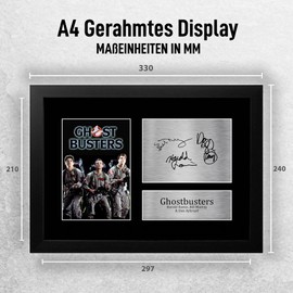 HWC Trading FR A4 Bill Murray Dan Aykroyd Harold Ramis Ghostbusters - A4 Framed Gifts Printed, Signed Autograph Picture For Movie Memorabilia Fans - A4 Framed