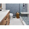 Elephantile Shower Floor Pebble Tile Blue Mosaic Tiles for Bathroom