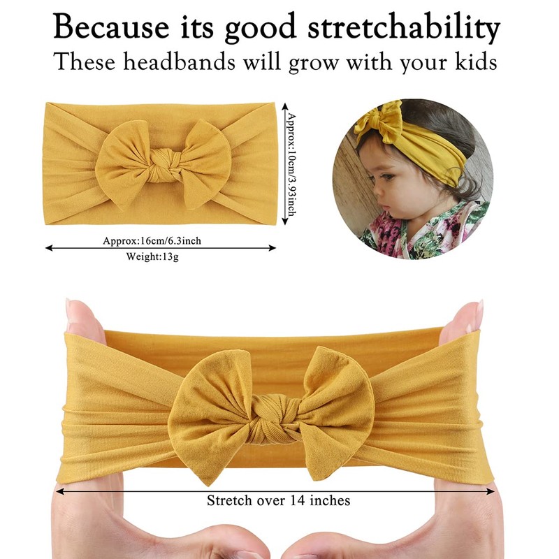 AKOAK 1 Pack Solid Color Skin-friendly Baby Headband Elastic Soft