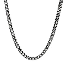 Metro Jewelry Foxtail Chain Necklace for Men in Stainless Steel with Antique Ion Plating - 24 Inches Long and 5 mm Wide with Lobster Claw Clasp