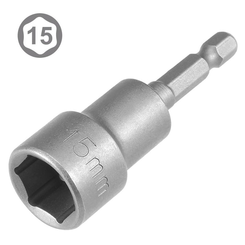 Fixinus 15 mm magnetic socket spanner inserts, 1/4 inch hex