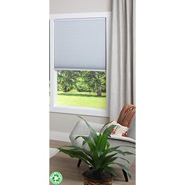 DEZ Furnishings QMWT340480 EcoHome 1.5” Blackout Honeycomb Shade, 100% Recycled Fabric, 34" W x 48" H, White