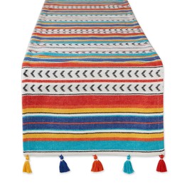 DII Caliente Collection Kitchen, Table Runner, 13x72, Picante Stripe