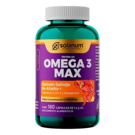 Solanum Omega 3 Max Suplemento Alimenticio 180caps Sabor Sin Sabor
