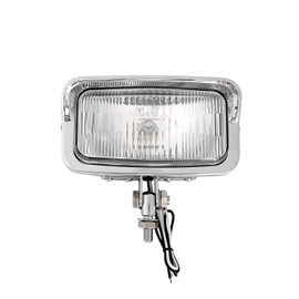 WIND MOZURA Vintage Motorcycle Square Headlight Retro Headlamp Front Light Lamp w/Clear Glass Lens & Visor For Harley Cruiser Bobber Chopper Yamaha Honda Cafe Racer Suzuki Kawasaki Custom Chrome