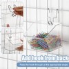 AceOrbit 6 Pack Grid Wall Bins with Hooks, Clear Plastic