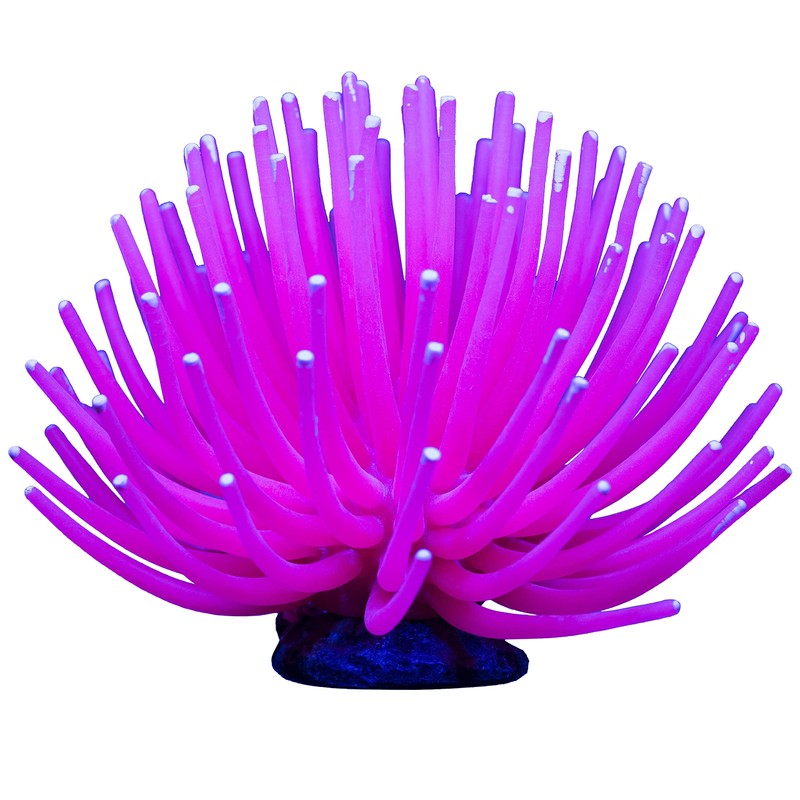 GloFish Anemone Ornament Pink, Detailed Aquarium Ornament, Creates A Glowing