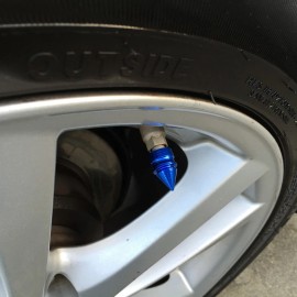 Unbranded Set of 4 Blue Spike Shape Rubber Ring Seal Universal Rim Dust Valve Stem Cover