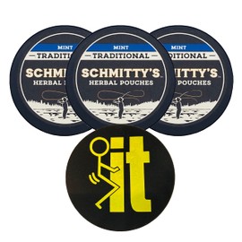 DC Crafts Nation Skin Can Cover FIT Black with 3 Cans Schmitty's Herbal Snuff Mint Pouches