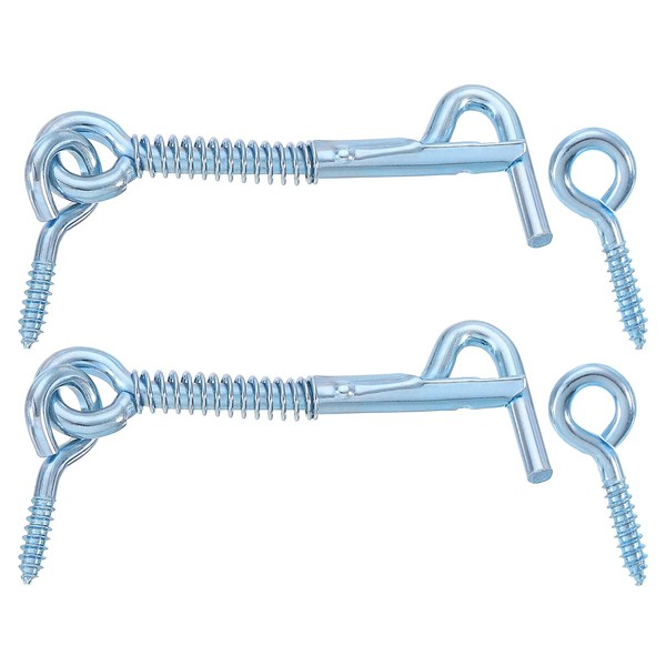 sourcing map 2Pcs Safety Hook and Eye Latch, 2.5" Iron