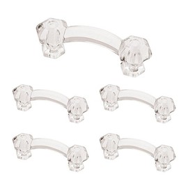Franklin Brass Victorian (5-Pack) Cabinet Handles 3" Hole Center Clear Kitchen Drawer Pulls Dresser, Furniture Hardware PN0300-CLR-C1