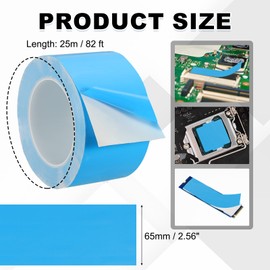 PATIKIL Thermal Adhesive Tape, 25m x 65mm x 0.2mm Double Side Adhesive Thermal Conductive Tape for Heatsink LED GPU Modules Computer CPU IC Chip, Blue