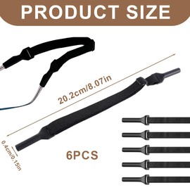 IKOPFLN Pack of 6 Adjustable Glasses Holders, Glasses Strap Sports, Glasses Holder, Non-Slip Glasses Frame, Sports Glasses Holder for Men, Women, Children, a