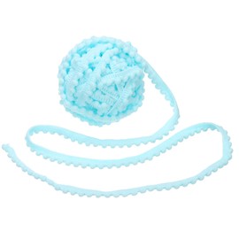 sourcing map 8.5 Yards Pom Pom Trim Ribbon, 0.5" Wide Light Blue Pom Pom Ball Fringe Trim Sewing Fringe Fabric Trim Ribbon for DIY Crafts Curtain Clothes Pillow Home Decoration