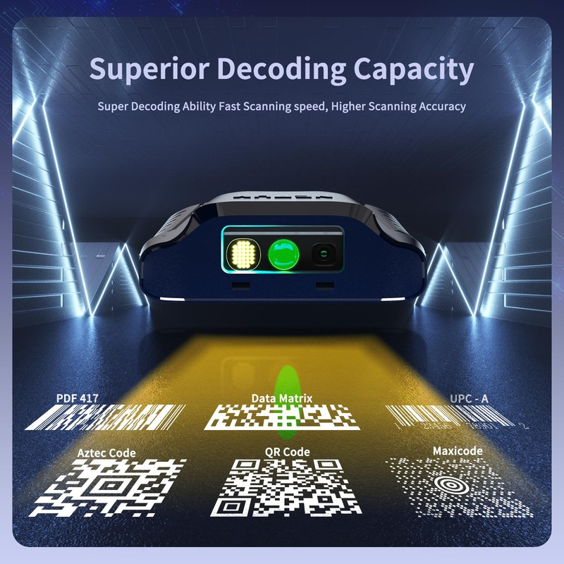 NETUM Bluetooth 2D Barcode Scanner, 3-in-1 Small Portable QR Bar