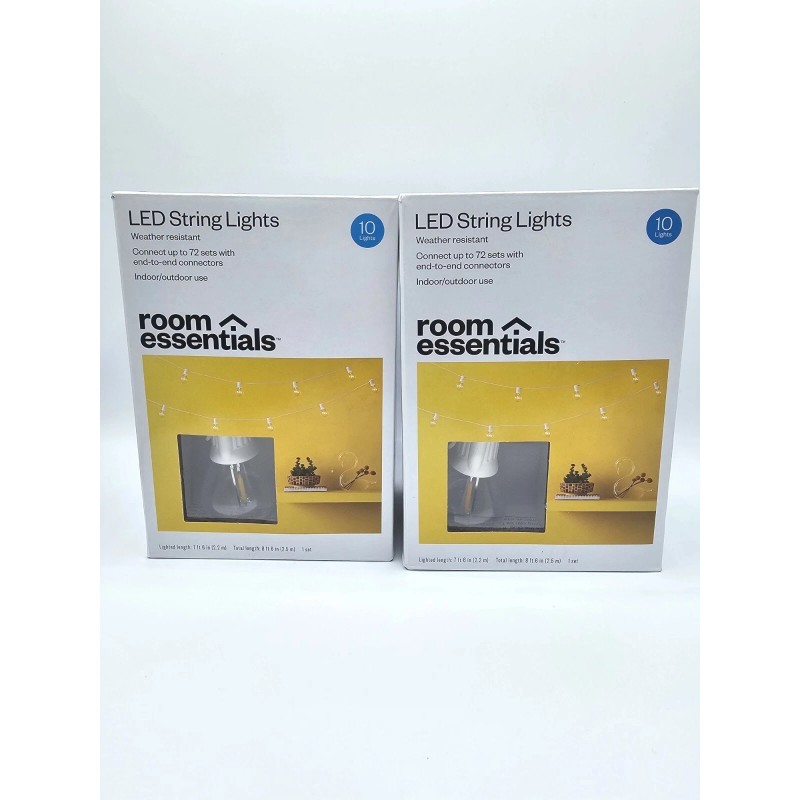 Room Essentials 2 String Bulb Lights LED Room Essentials NEW