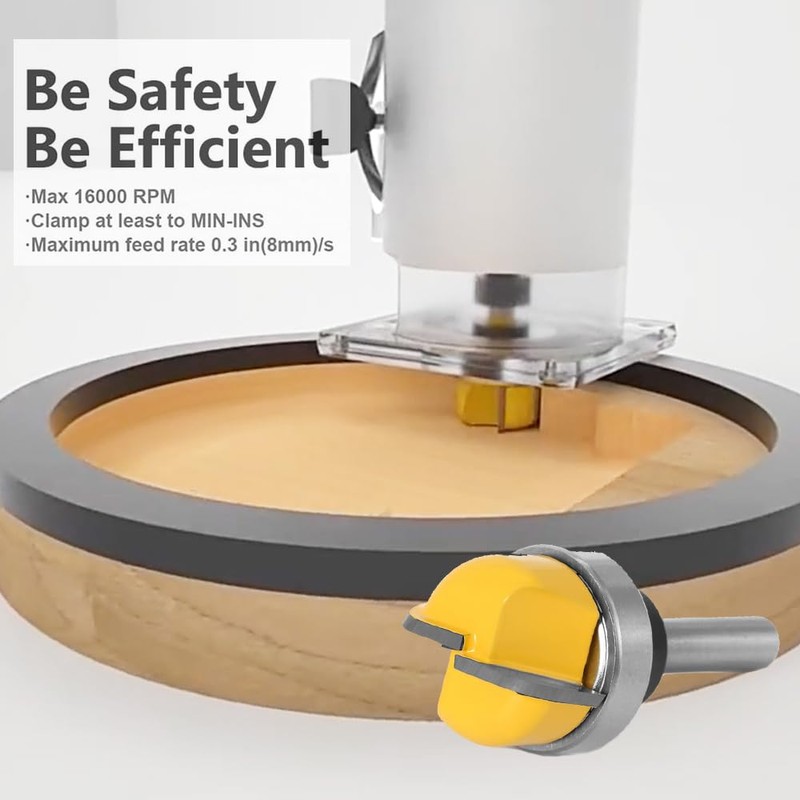 Bestgle 8mm Bowl and Tray Template Router Bit with Bearing