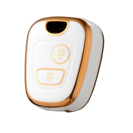 2 Button TPU Key Case Compatible with Peugeot 107 206 SW CC 406 307 Soft Key Fob Protector Fit for Citroen Berlingo C1 C2 C3 Key Shell (White)