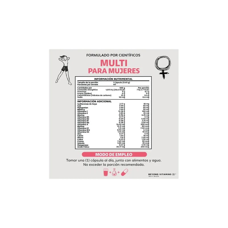 Kit 1 Multivitaminico Mujer + 1 Magnesio Complex Sabor Sin