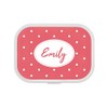 4youDesign Pink Lunch Box Dots with Name for Children, 6