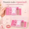 Lecute Set Profesional Aplicacion Extensiones de Pestañas Caja Organizadora Parches