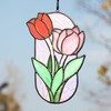Saffron Stained Glass Window Hanging Decoration Tulip Stained Glass Decoration