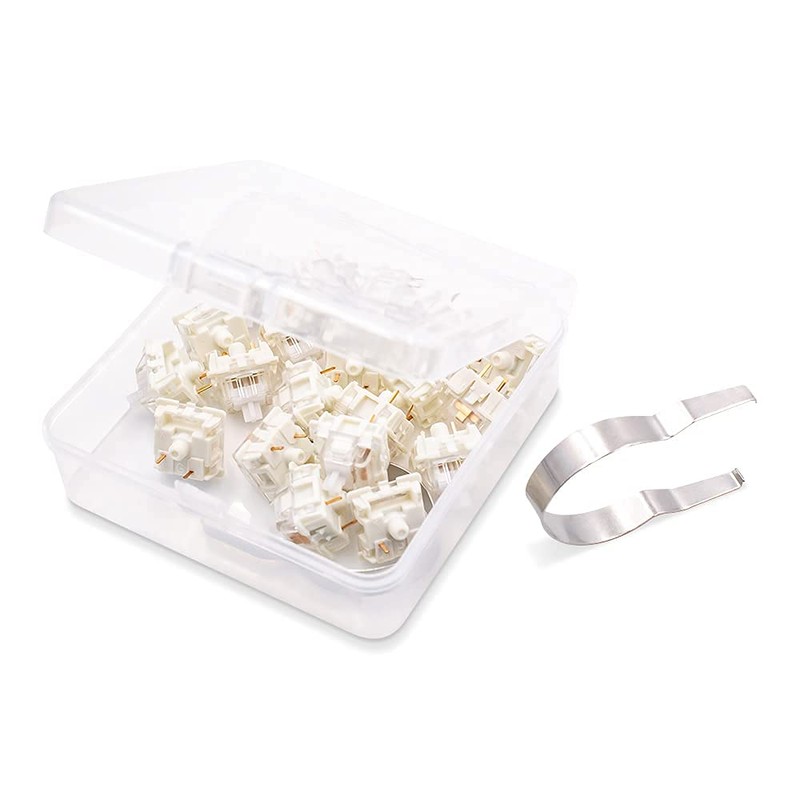 Gateron KS-9 20 Pack White Switches for Mechanical Keyboards,3-pin White-Shell