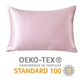 BEEJOYA Natural Silk Pillowcase, 22 Momme, 100% Mulberry Silk, Queen Size with Envelope Closure. Helps Prevent Bed Head, Wrinkles, and Dry Skin. (Standard/Queen, Rosewater)