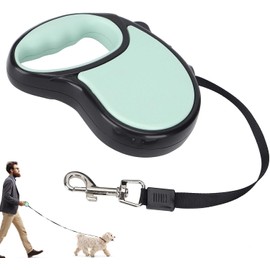 01 Correa retráctil de poliéster para Perros, Correa para Caminar para Mascotas Correa para Perros retráctil Duradera para Perros con asa para Exteriores(Green, 5M)