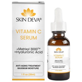 SKIN DEVA 1 oz Serum Vitamin C and Hyaluronic Acid Serum for Face + Matrixyl 3000 Anti Aging Serum, Boost Skin Collagen, Dark Spot Corrector, Anti Wrinkle Facial Serums