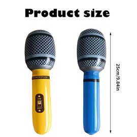 12 PCS Inflatable Microphone, Blow Up Microphone, Party Accessories, Inflatable party Props, Star Party Supplies Christmas Birthday Party Gifts Stage Performance (10 Inches 6 Color)