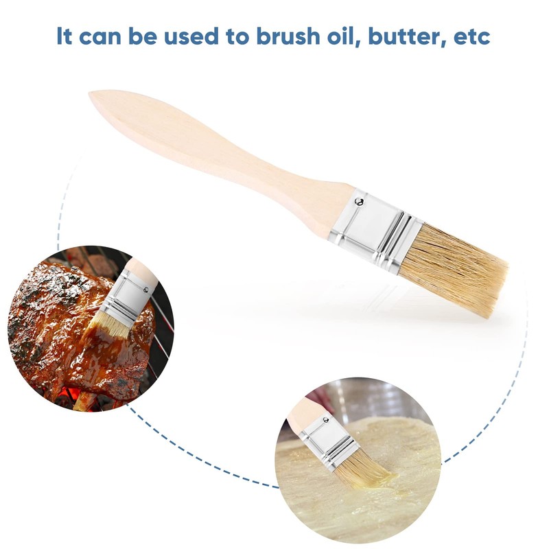 5 Piece Outdoor BBQ Brush Set with Wooden Handle Accessory