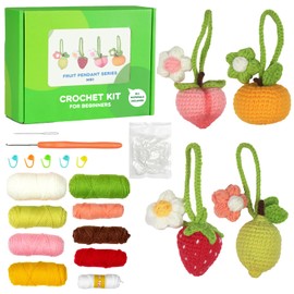 Kit de Crochet para Principiantes, Crochet Kit for Beginners con tutoriales en vídeo paso a paso, Kit de Flores de Crochet, Incluye Tutoriales en Video Paso a Paso, Aprende a Tejer Crochet para Adultos Principiantes, Regalo
