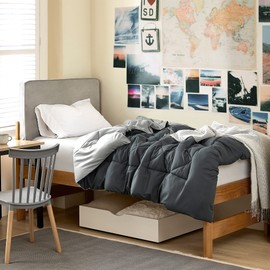 DormCo Faded Black/Glacier Gray Reversible Twin XL Comforter